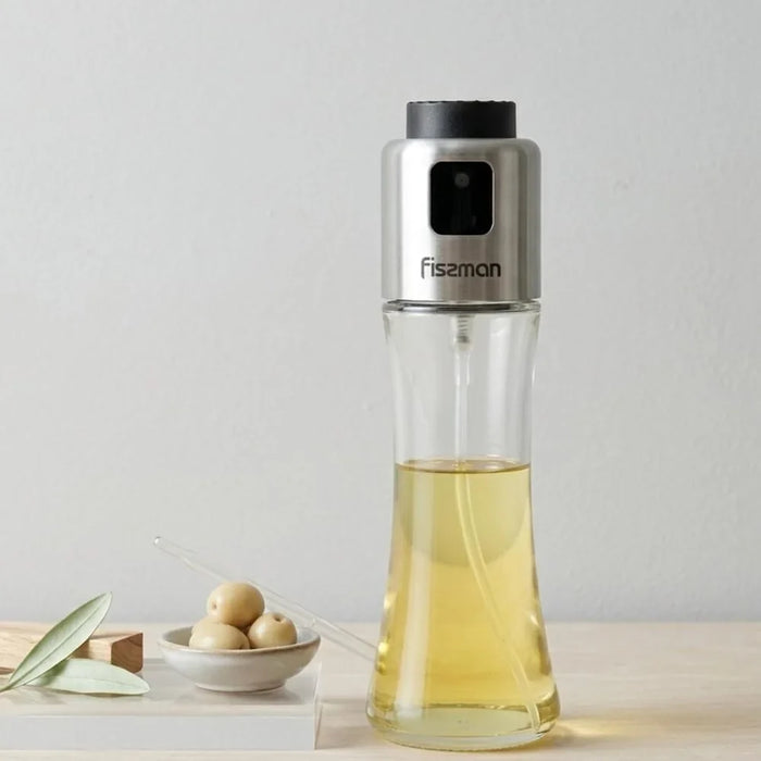 Fissman 180ml Glass Oil Or Vinegar Spray Bottle, Clear Kitchen Sprayer For Salads Cooking And Grilling