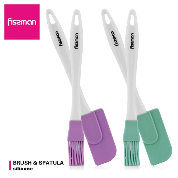 Fissman Silicone Brush And Spatula Set, Multicolour Kitchen Tools For Baking Cooking Glazing And Food Prep