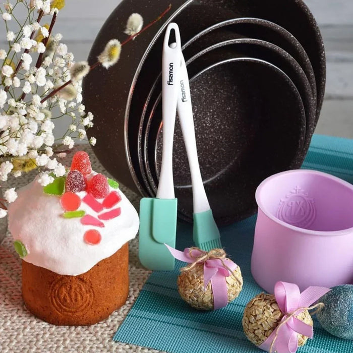 Fissman Silicone Brush And Spatula Set, Multicolour Kitchen Tools For Baking Cooking Glazing And Food Prep