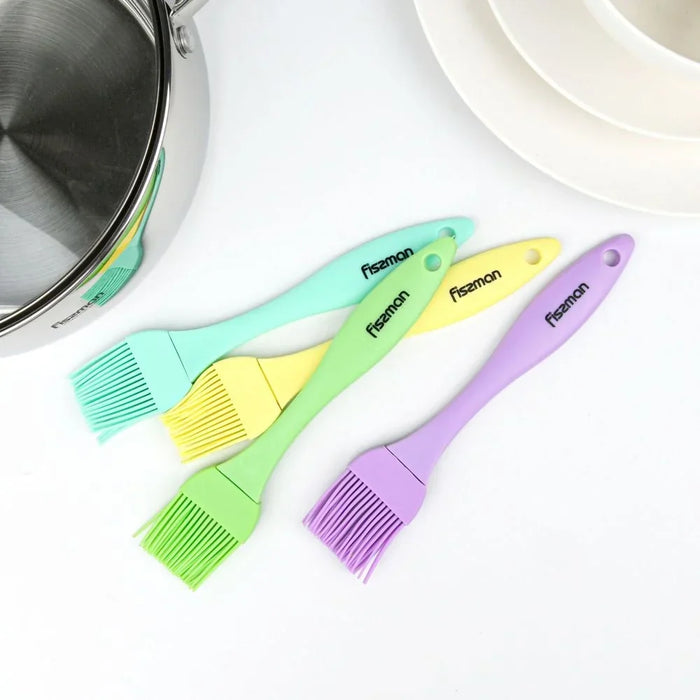 Fissman 8 Inch Silicone Brush, Multicolour Kitchen Basting Brush For Baking Grilling And Cooking Prep