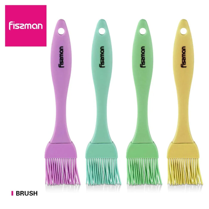 Fissman 8 Inch Silicone Brush, Multicolour Kitchen Basting Brush For Baking Grilling And Cooking Prep