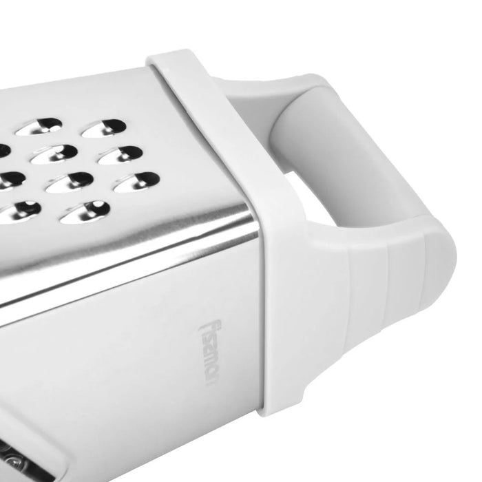 Fissman 8 Inch Stainless Steel 4-Sided Grater, Silver Kitchen Grater For Cheese Vegetables And Everyday Food Prep