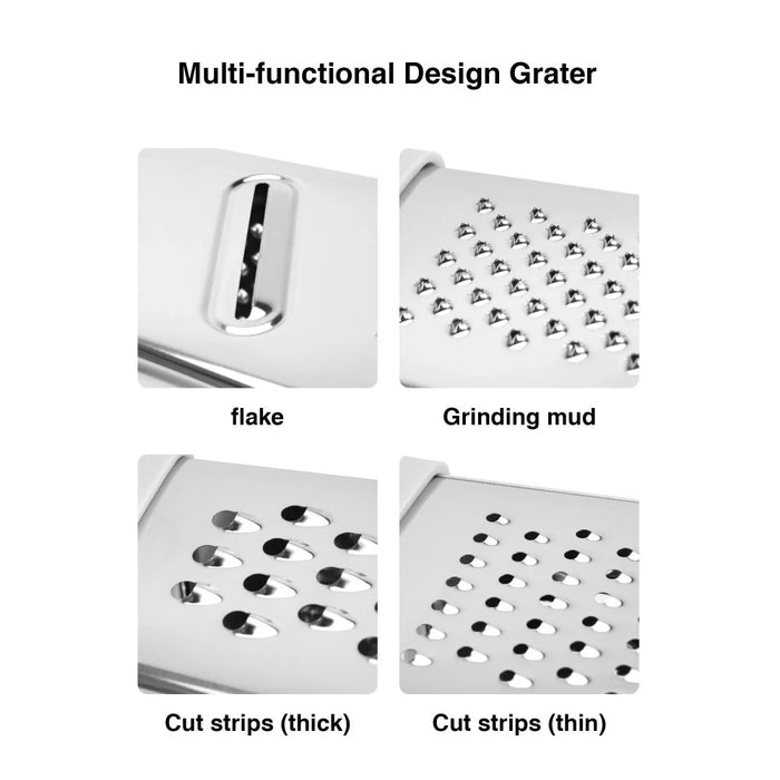 Fissman 8 Inch Stainless Steel 4-Sided Grater, Silver Kitchen Grater For Cheese Vegetables And Everyday Food Prep