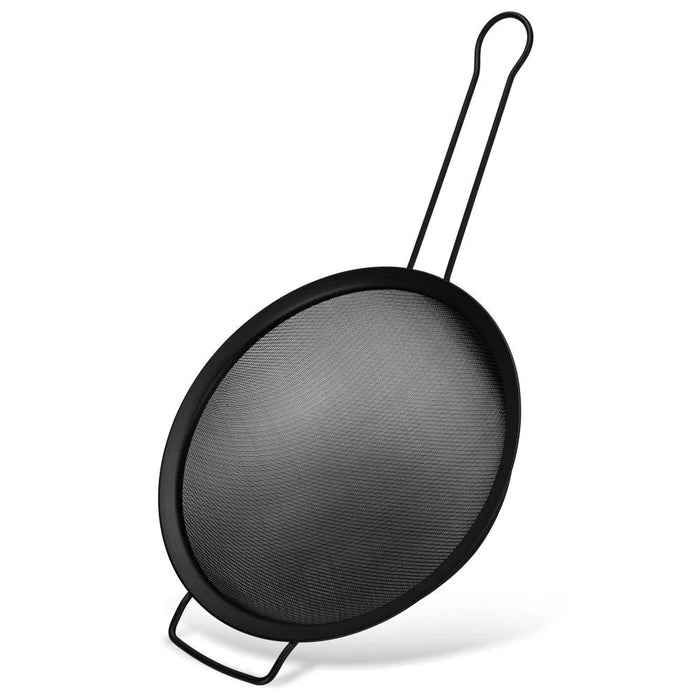 Fissman 24cm Steel Strainer With Handle, Silver Kitchen Sieve For Pasta Rice Washing And Large Food Draining