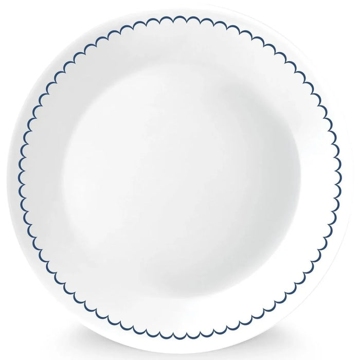 Corelle Caspin 8.5 Inch Luncheon Plate - White with Blue Trim