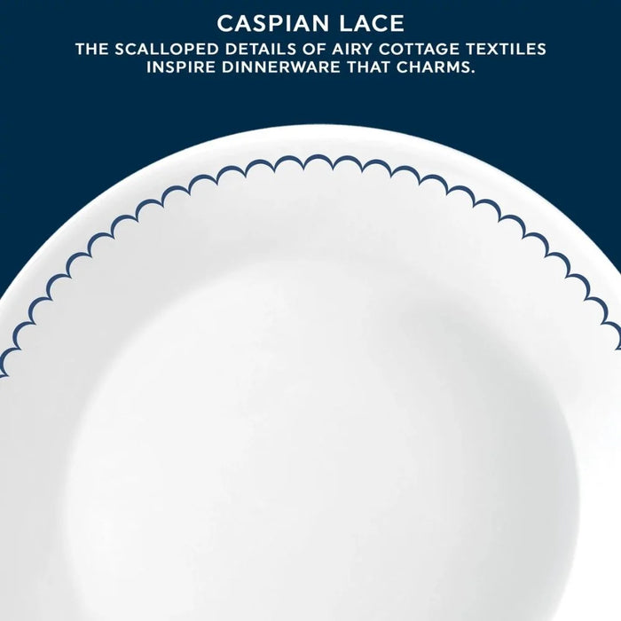 Corelle Caspin 8.5 Inch Luncheon Plate - White with Blue Trim