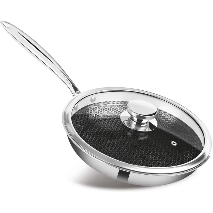 Milton Triply Fry Pan With Lid - Silver Stainless Steel