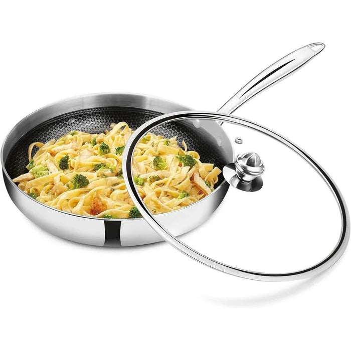 Milton Triply Fry Pan With Lid - Silver Stainless Steel