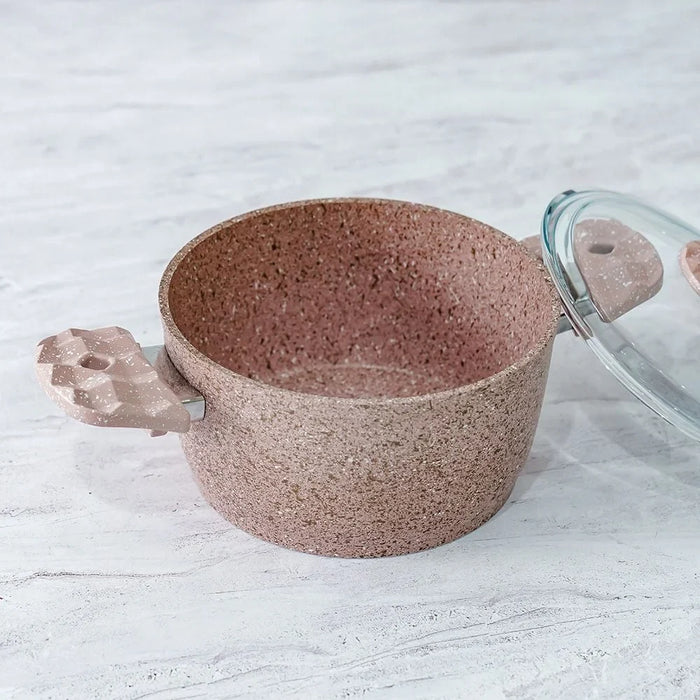 7-Piece Pink Granite Cookware Set