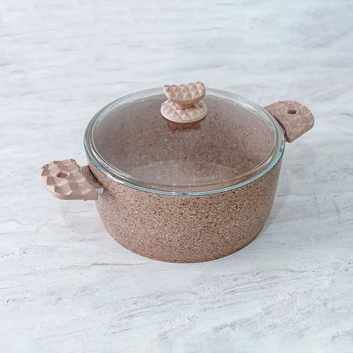 7-Piece Pink Granite Cookware Set