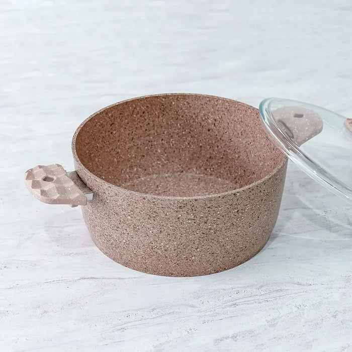 7-Piece Pink Granite Cookware Set