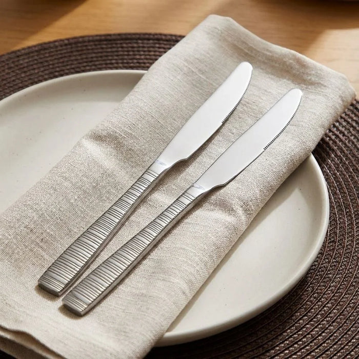 Sapphire Stainless Steel Dinner Knife Set | Silver | 2-Piece