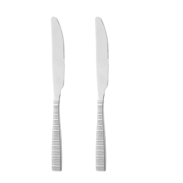Sapphire Stainless Steel Dinner Knife Set | Silver | 2-Piece