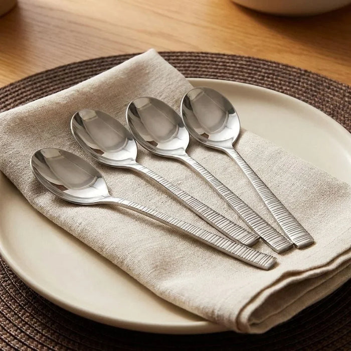 Sapphire Stainless Steel Soup Spoon Set, Silver, 4-Piece