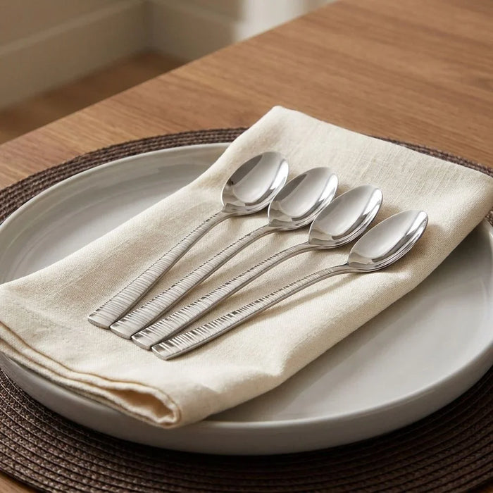 Sapphire Stainless Steel Coffee Spoon Set, Silver, 4-Piece