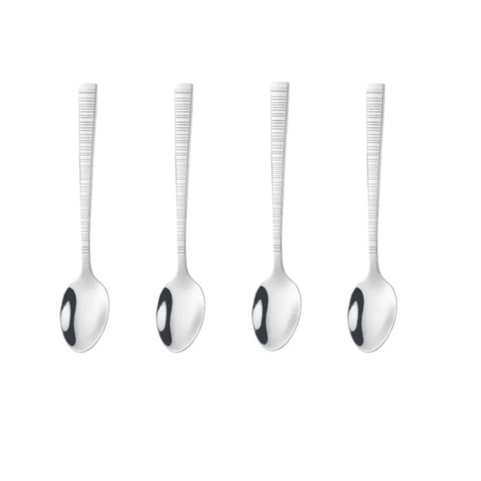 Sapphire Stainless Steel Coffee Spoon Set, Silver, 4-Piece
