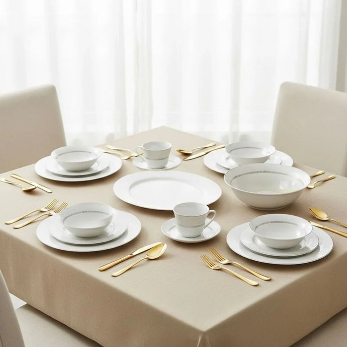 ISLA 32 Piece Dinner Set - Classic White Tableware for 6