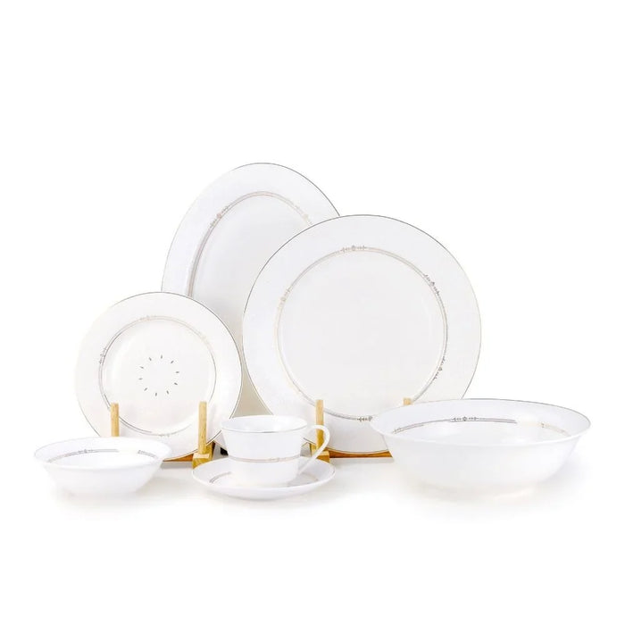 ISLA 32 Piece Dinner Set - Classic White Tableware for 6