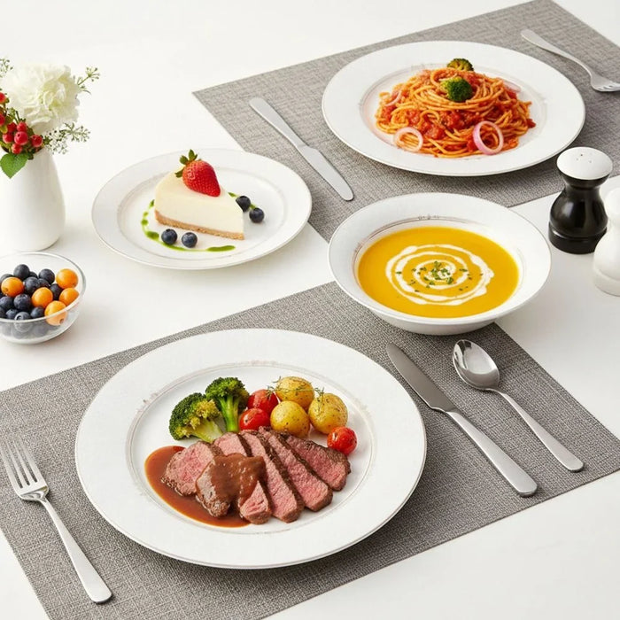 ISLA 32 Piece Dinner Set - Classic White Tableware for 6