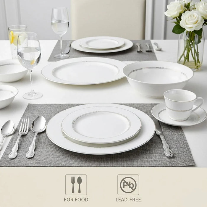 ISLA 32 Piece Dinner Set - Classic White Tableware for 6
