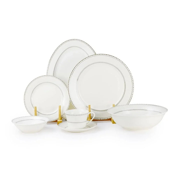 32-Piece White Dinner Set for 6
