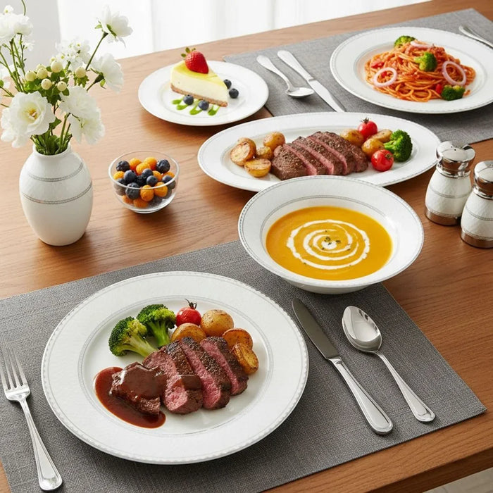 32-Piece White Dinner Set for 6