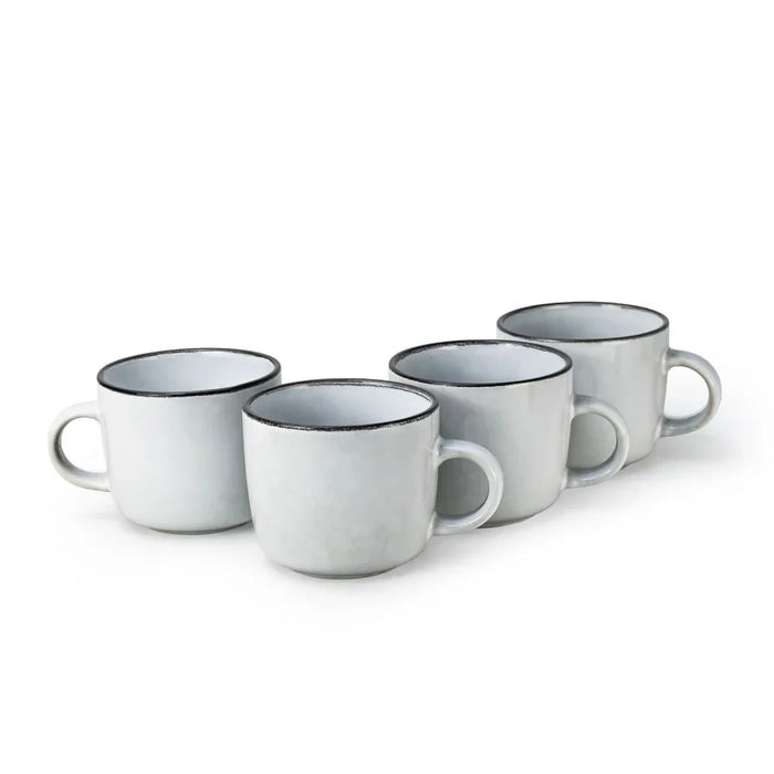 Stoneware Mug Set, Grey, 4 Pieces