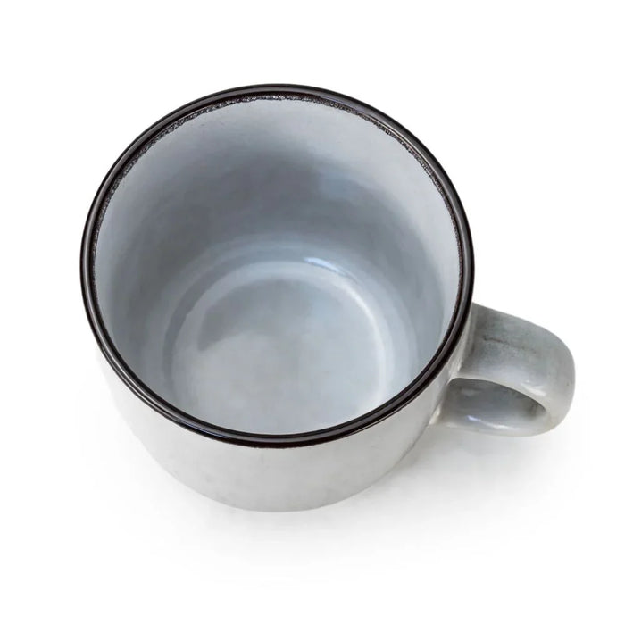 Stoneware Mug Set, Grey, 4 Pieces