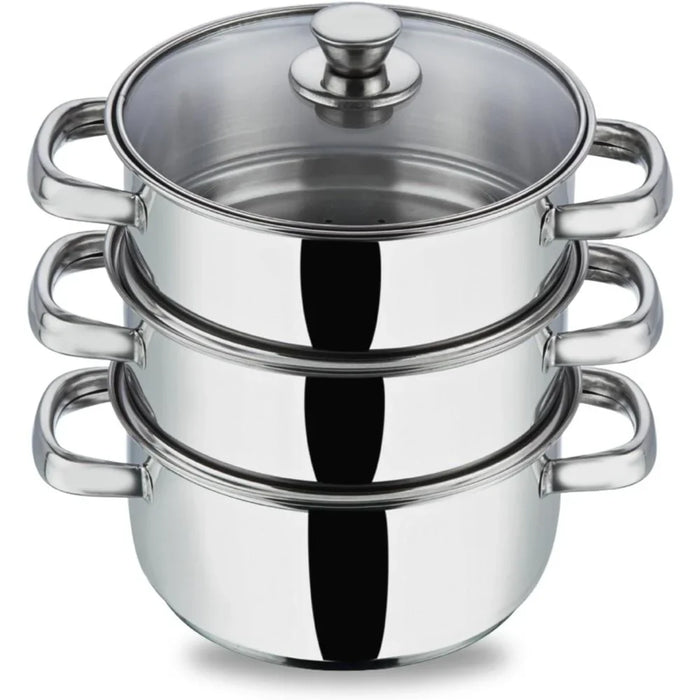 Vinod Stainless Steel 3 Tier Steamer for Cooking