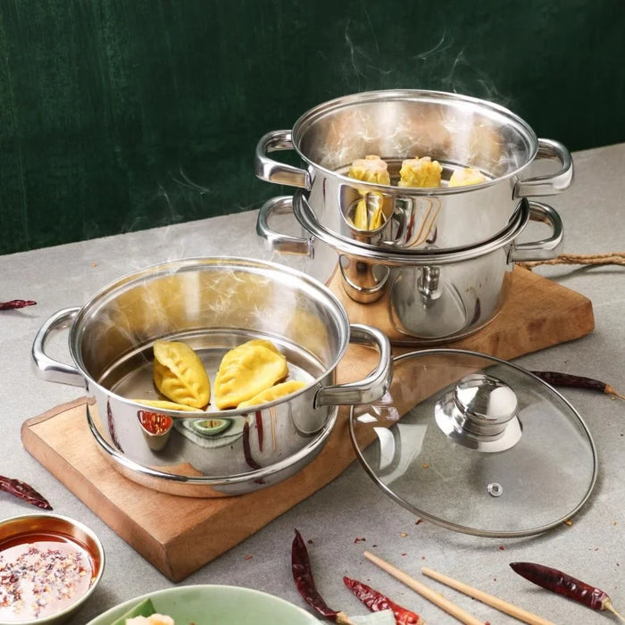 Vinod Stainless Steel 3 Tier Steamer for Cooking