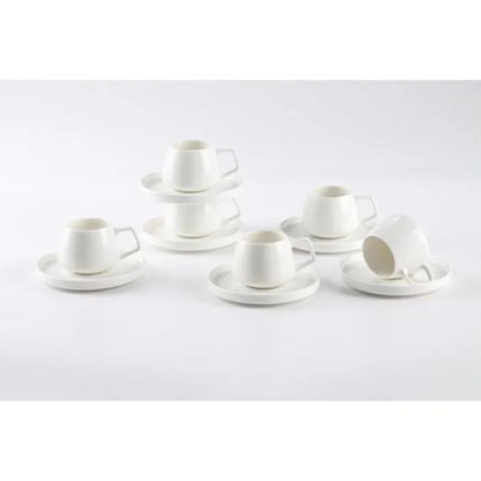 White Coffee Cup & Saucer Set for Serving