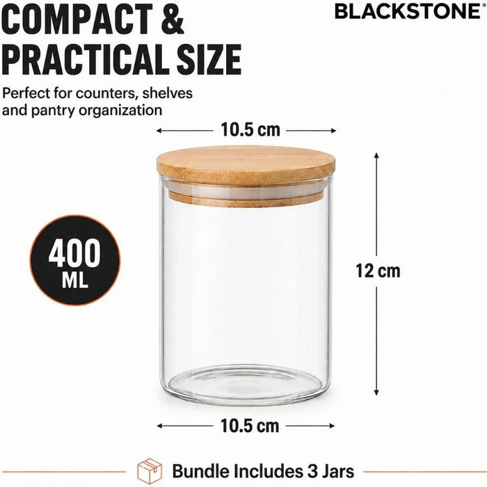 Glass Storage Jars with Bamboo Lids for Kitchen