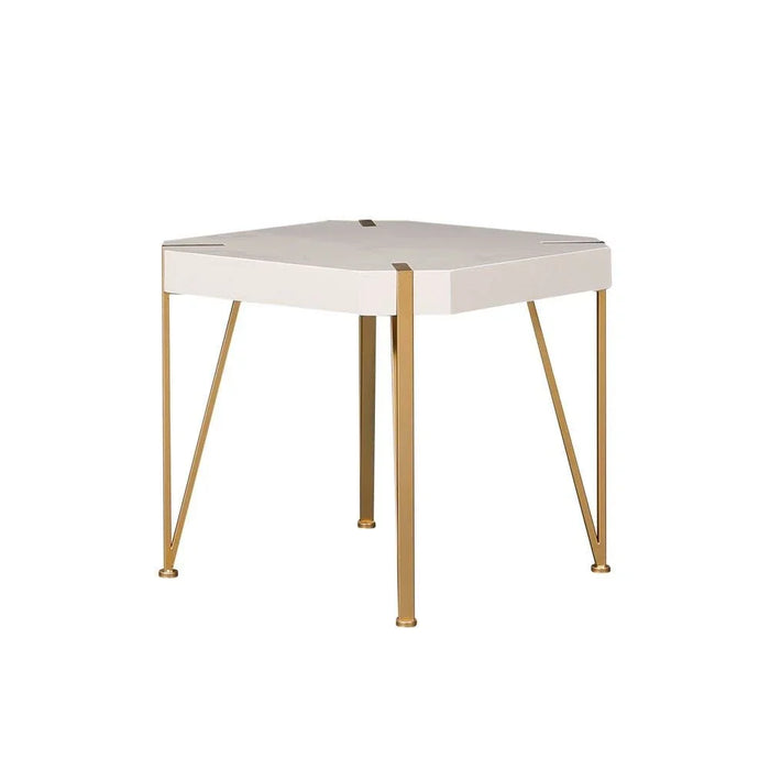 End Table Multifunctional Living Room Small Desk Space Saving Octagonal Side Table For Modern Home White/Golden 60x60x54cm White/Golden 60x60x54cm