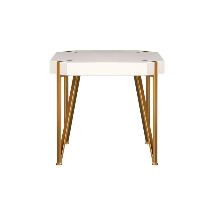 End Table Multifunctional Living Room Small Desk Space Saving Octagonal Side Table For Modern Home White/Golden 60x60x54cm White/Golden 60x60x54cm