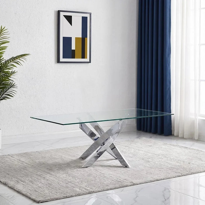 Leonardo Coffee Table Clear/White 120 x 60 x 45cm