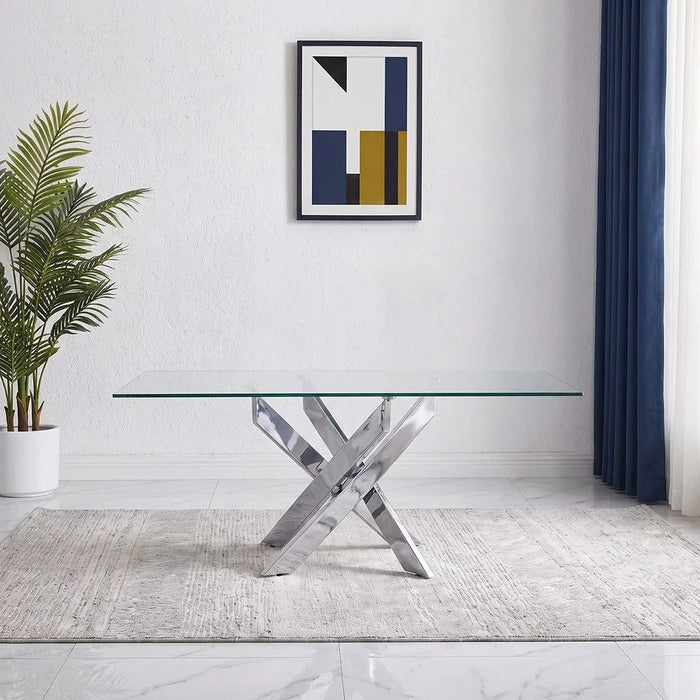 Leonardo Coffee Table Clear/White 120 x 60 x 45cm
