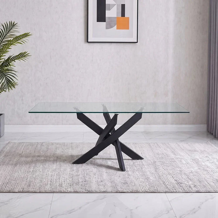 Leonardo Coffee Table Clear/Black 120 x 60 x 45cm