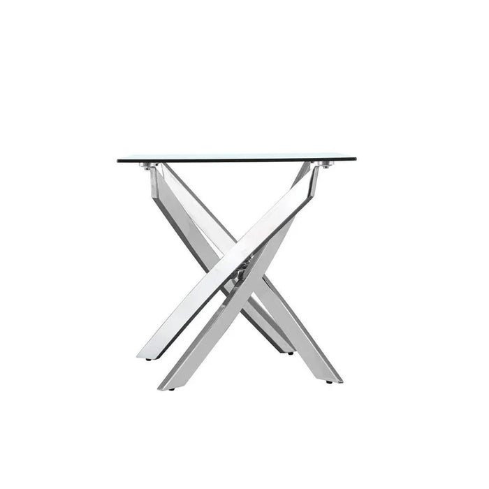 Leonardo End Table Clear/Silver 55 x 55 x 55cm