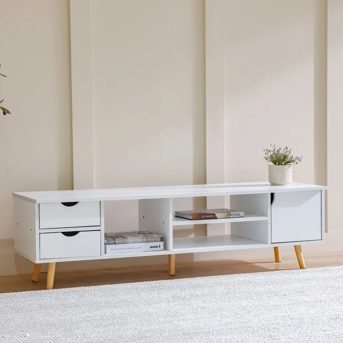 Enzo TV Cabinet For Up To 50 Inches TV Multifunctional Home Theater TV Rack White 140x45x39 cm