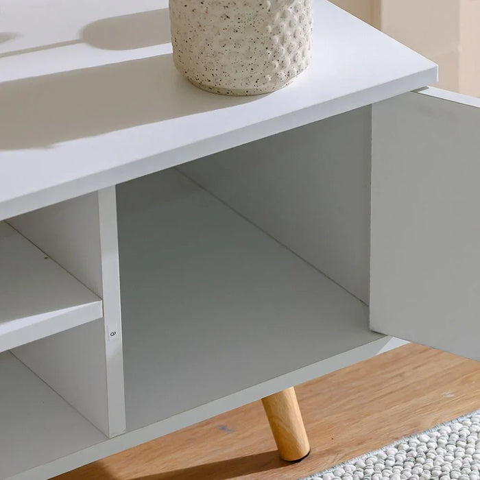 Enzo TV Cabinet For Up To 50 Inches TV Multifunctional Home Theater TV Rack White 140x45x39 cm