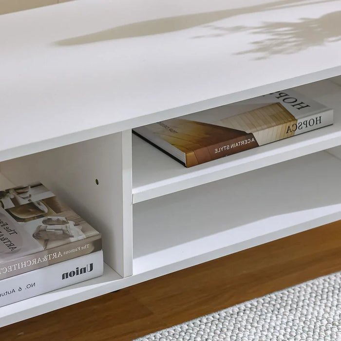 Enzo TV Cabinet For Up To 50 Inches TV Multifunctional Home Theater TV Rack White 140x45x39 cm
