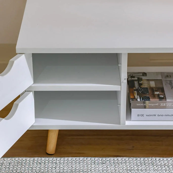 Enzo TV Cabinet For Up To 50 Inches TV Multifunctional Home Theater TV Rack White 140x45x39 cm