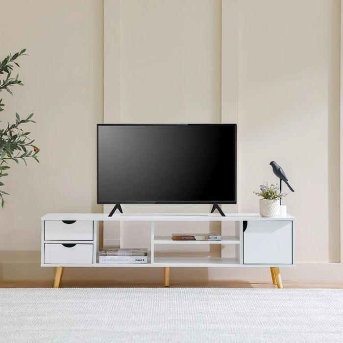 Enzo TV Cabinet For Up To 50 Inches TV Multifunctional Home Theater TV Rack White 140x45x39 cm