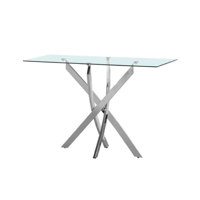 Leonardo Console Table Clear/Silver 120 x 40 x 77cm