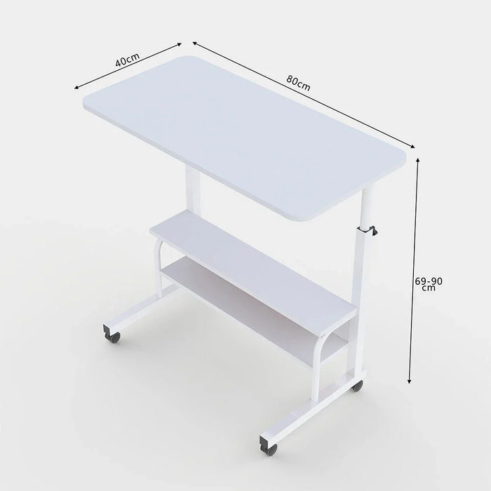 Milly Computer Table Office Desk Workstation Modern PC Laptop Gaming Table Wooden Study Table for Home, Living Room 80x40x69-90 cm - White