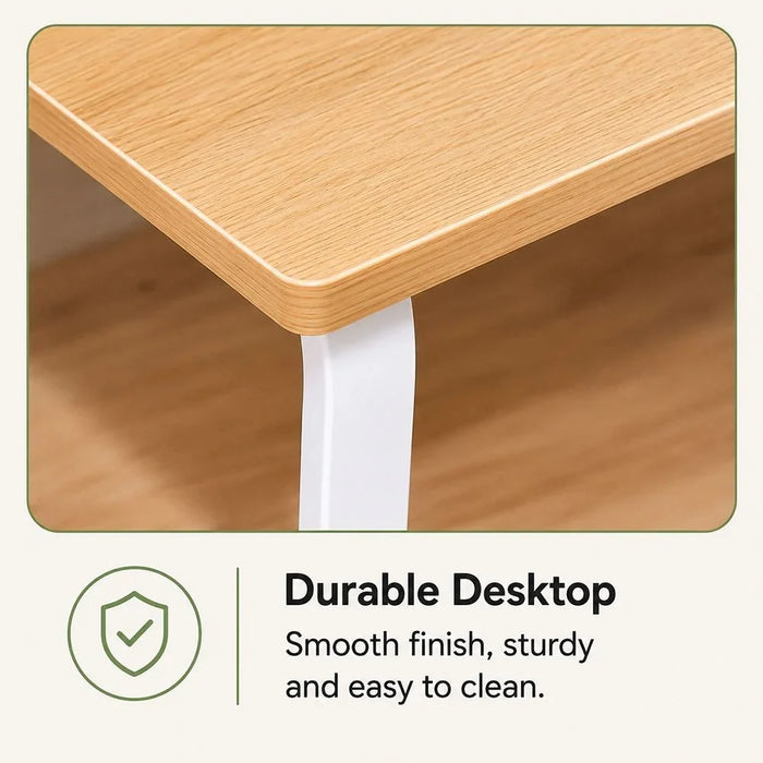 Dario Computer Table Office Desk Workstation Modern PC Laptop Gaming Table Wooden Study Table for Home, Living Room 100x50x74.5 cm - Natural Oak/White