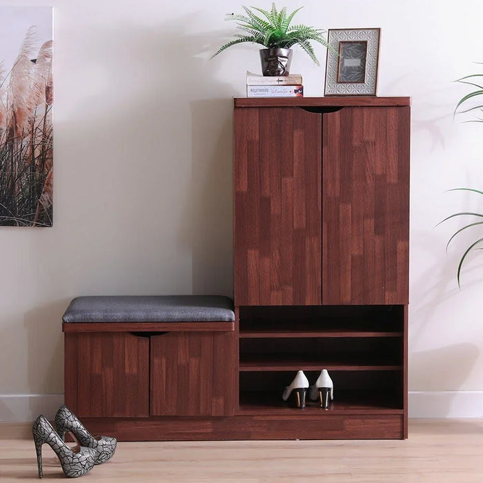 Alegra Shoe Rack Cabinet 23 Pairs 2 Door Shoe Storage Organizer For Entryway Oak 120x40x120 cm,wooden,5 shelves
