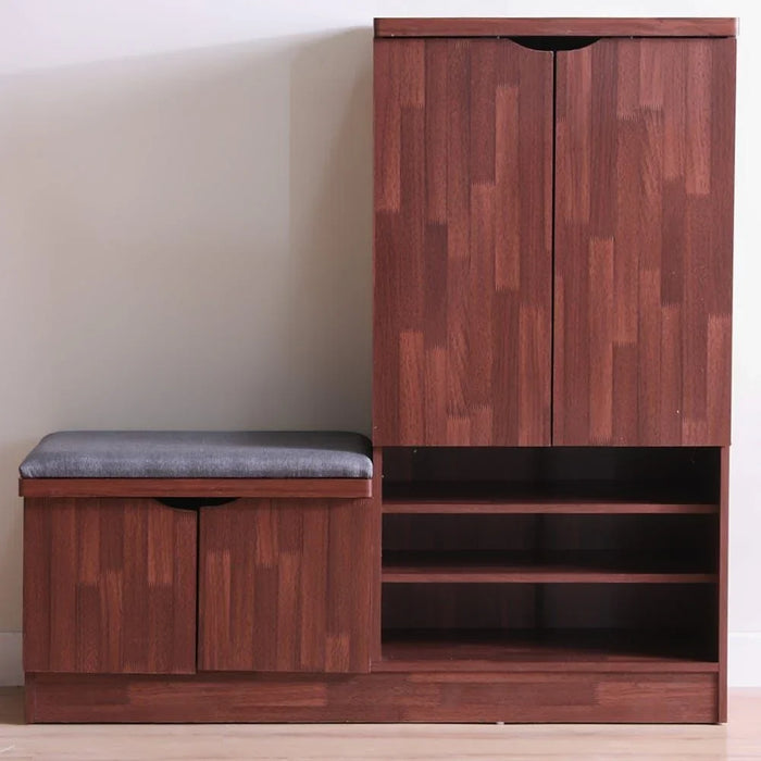Alegra Shoe Rack Cabinet 23 Pairs 2 Door Shoe Storage Organizer For Entryway Oak 120x40x120 cm,wooden,5 shelves