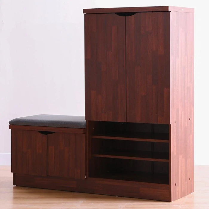 Alegra Shoe Rack Cabinet 23 Pairs 2 Door Shoe Storage Organizer For Entryway Oak 120x40x120 cm,wooden,5 shelves