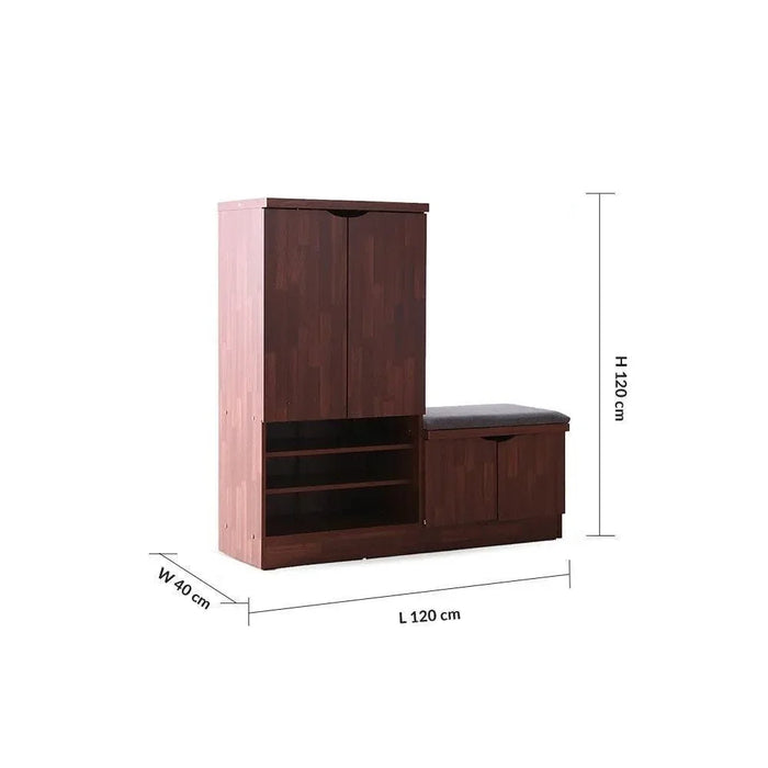 Alegra Shoe Rack Cabinet 23 Pairs 2 Door Shoe Storage Organizer For Entryway Oak 120x40x120 cm,wooden,5 shelves